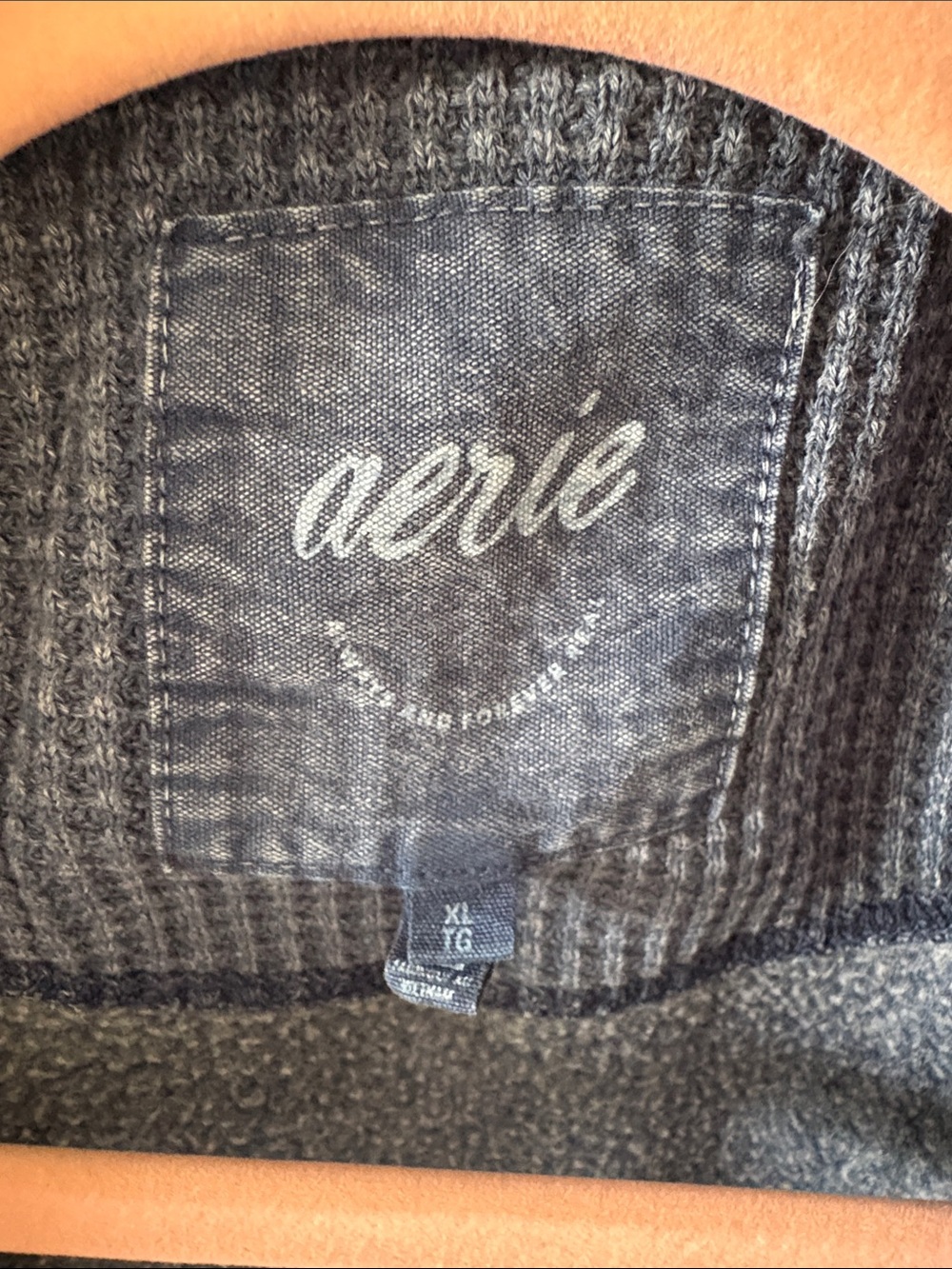 aerie women’s Washed Blue Quarter-snap Sweatshirt and Yellow V-neck sweatshirt - Picture 2 of 9